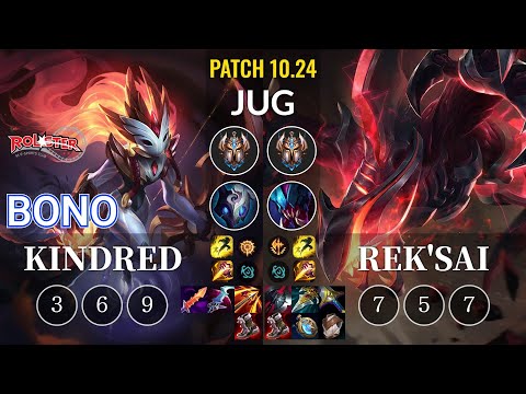 KT Bono Kindred vs Rek'Sai Jungle - KR Patch 10.24