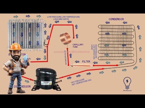Refrigeration Gas Cycle diagram | Refrigeration Cycle Working Refrigerator