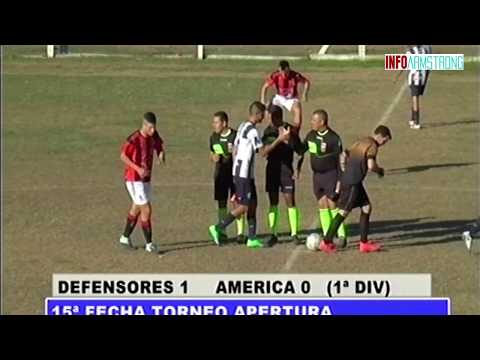 RESUMEN DEFENSORES 1 AMERICA 0   15ª FECHA TORNEO APERTURA LIGA CAÑADENSE FUTBOL