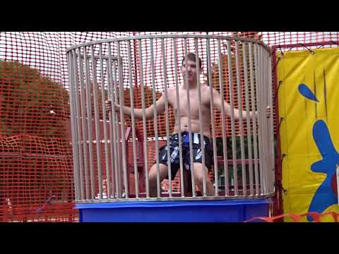 🤽👦💦🎈Teenager in the Dunk Tank at 2021 Wisconsin State Cow Chip Throw & Festival