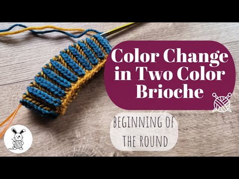 Color Change - 2 Color Brioche in the Round (Beginning of the Round)