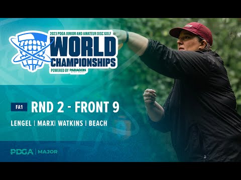 2023 PDGA Amateur and Jr Worlds | FA1 R2F9 Feature Card | Lengel, Marx, Watkins, Beach