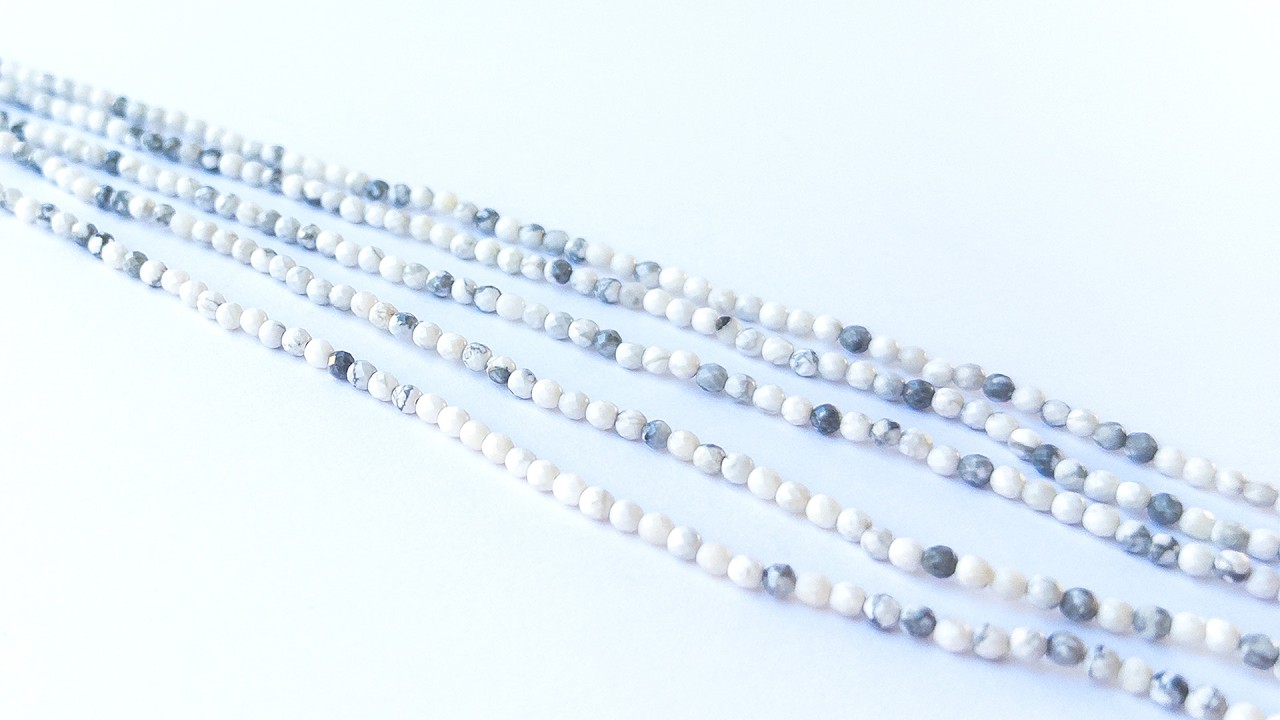 Dendrite Opal | Faceted Rondelle | 3.1mm Bead Size | 32cm Strand Length video