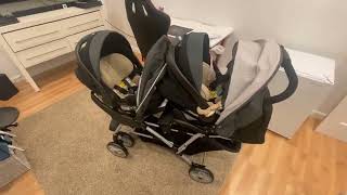 Assemble Graco DuoGlider Double Stroller and test with Graco car seat