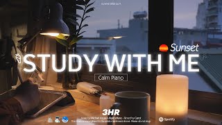 Download lagu 3-HOUR STUDY WITH ME | Calm Piano 🎹 | Pomodoro 50-10 | Sunset mp3