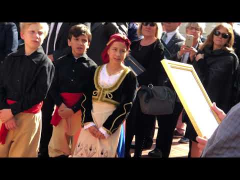 Constantino Brumidi Day-Gavin Buckley doing dedication of bronze statue-Annapolis, MD 10/19/19