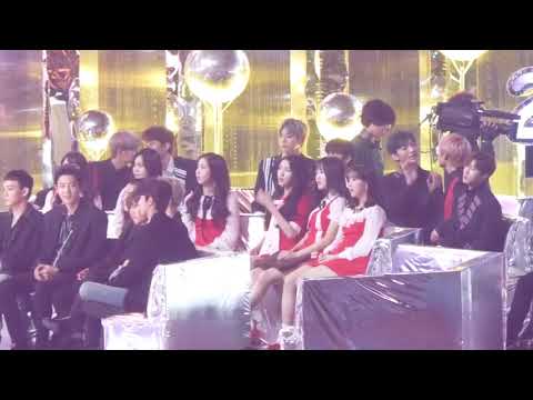 171202 (Gfriend) Yerin reaction to (Wanna One) Jihoon Jisung "BB cream papapa, Lipstick mamama"