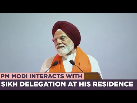PM Modi interacts with Sikh delegation at his residence