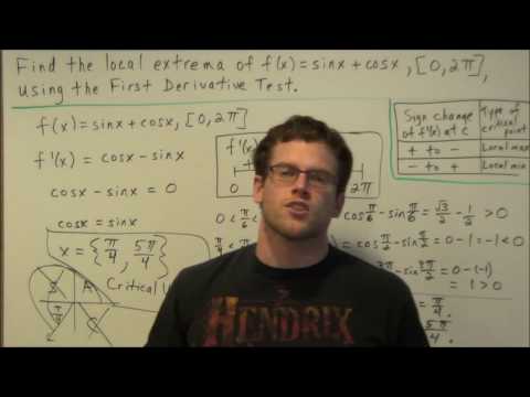 Finding the Local Maximum/Minimum Values  (with Trig Function)