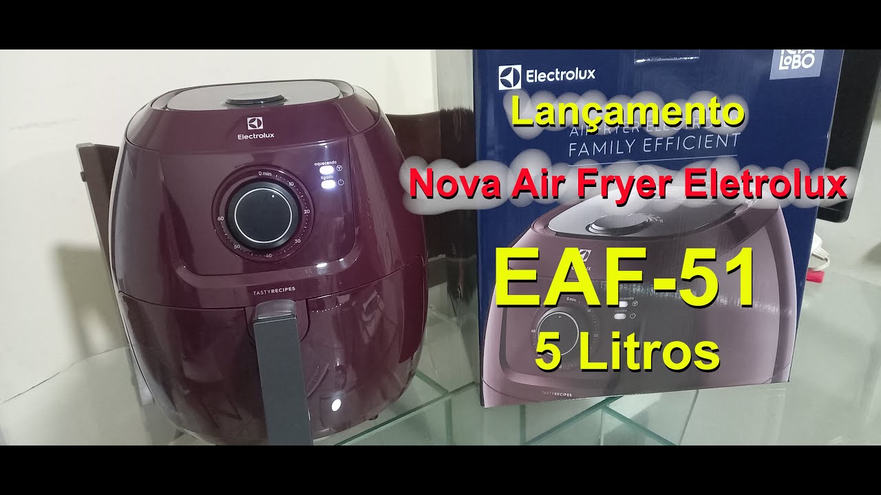 Air Fryer Eletrolux Red Dark 5 Litros x 1700W - Family Rita Lobo - Fritadeira gigante EAF51 EAF50