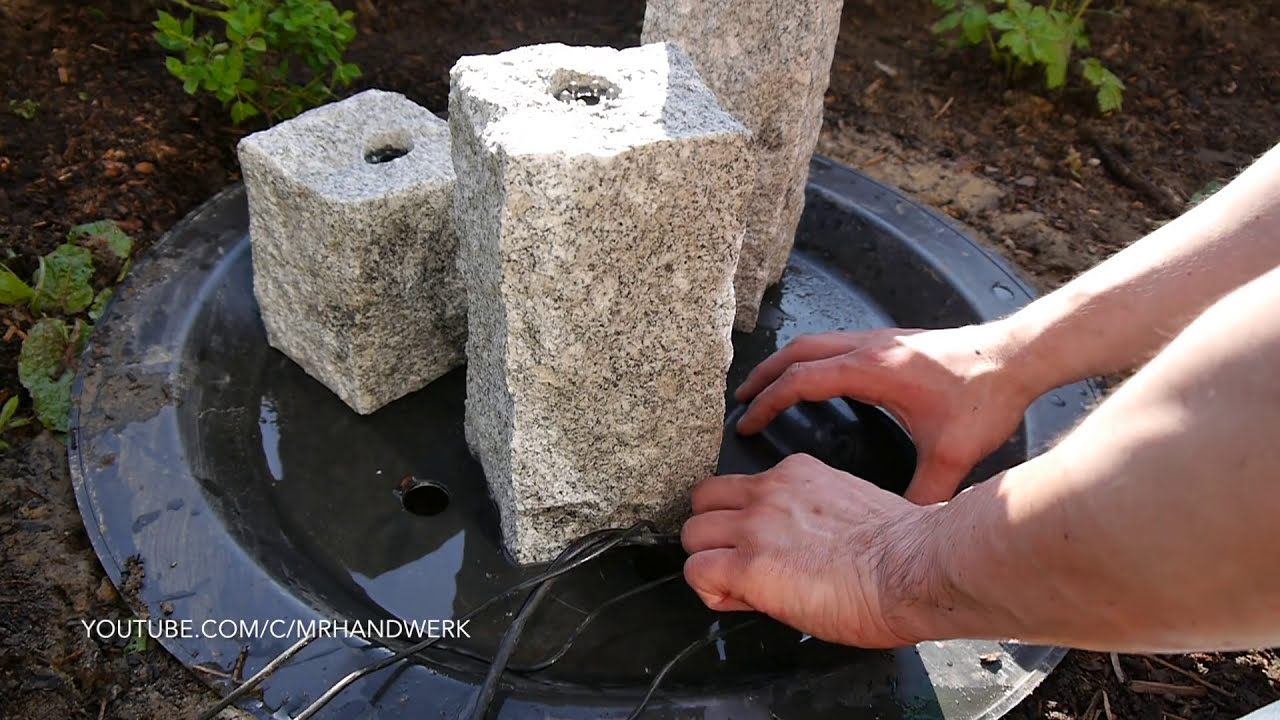 Gartenbrunnen aus Stein selber bauen