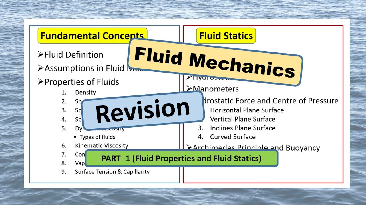 Fundamental Concepts and Fluid Statics Revision | Fluid Mechanics Revision (Part -1)