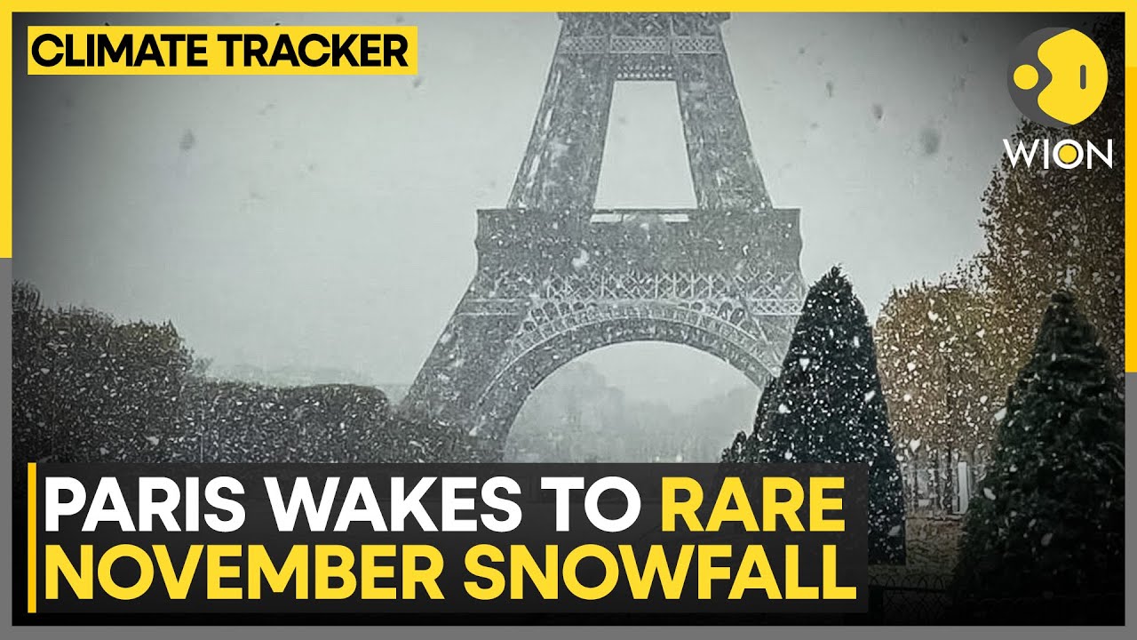 France: First Winter Storm Blankets Eiffel Tower & Paris In Snow | WION
