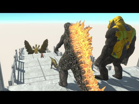 New Godzilla and Golden King Kong Death Fall - Animal Revolt Battle Simulator