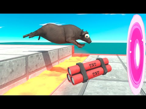 Long Jump Over TNT & Lava and Evolve Into a Kaiju - Animal Revolt Battle Simulator