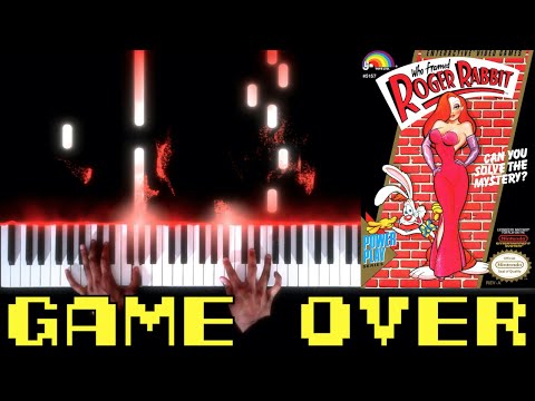 Who Framed Roger Rabbit (NES) - Game Over - Piano|Synthesia
