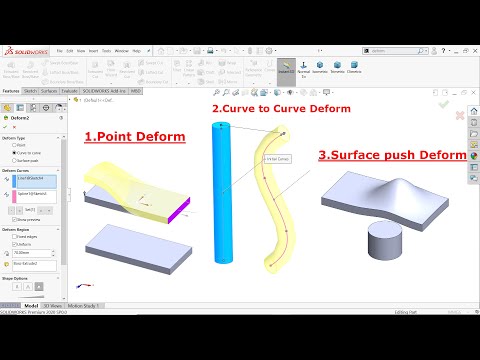 Deform Features in SolidWork (Deformar operación en SolidWorks-subtítulo en español)