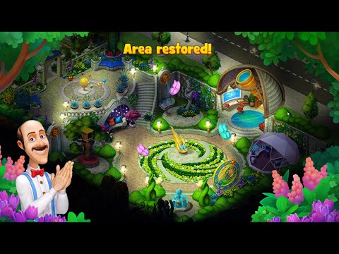 Gardenscapes New Area Complete Day 5 Movie Renovation Walkthrough HD Dismantle Stone, Plant a Hedge