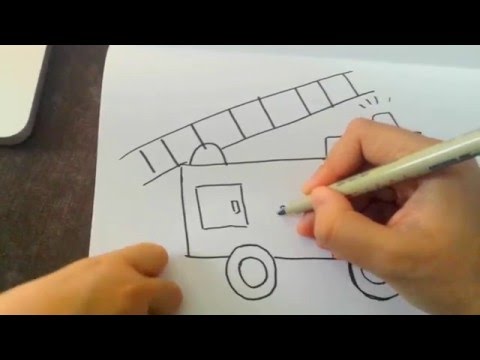 How to draw a FIRETRUCK! FOR KIDS and TODDLERS! So...