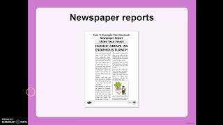 Year 1 Newspaper Report Features