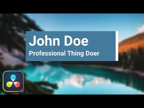 Create Simple Animated Lower Thirds In Fusion - Davinci Resolve Tutorial