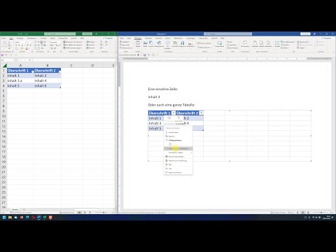 Excel-Tabelle oder -Inhalt in Word-Dokument einbinden und verknüpfen – Word-Excel-Tutorial