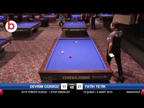 DEVRİM GÜRBÜZ & FATİH TETİK Bilardo Maçı - 2019 TÜRKİYE KUPASI 1. ETAP ERKEKLER-4.ÖN ELEME