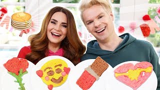 PANCAKE ART CHALLENGE with my Boyfriend!!!