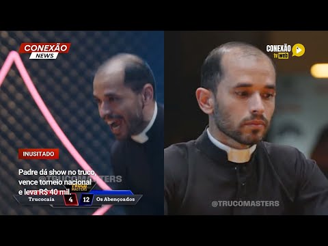 Vídeo: Padre dá show no truco, vence torneio nacional e leva R$ 40 mil.