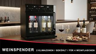 Distributeur de vin - 2 zones de température - réfrigéré - pour 4 bouteilles de vin