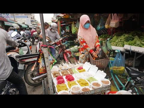 Morning Street Food Market @Khmer Muslim Market - Walk Around Khmer Muslim Market Near Kilometers 7