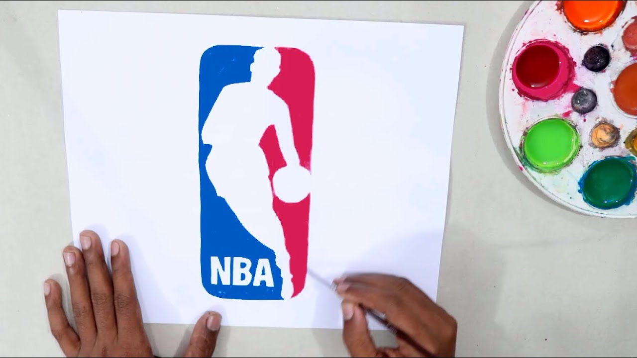 How to draw the NBA logo @National Basketball Association
