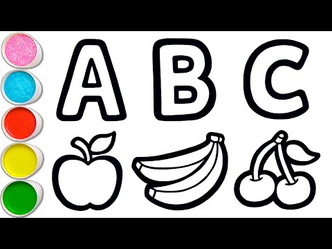 ABC Fruits Drawing, Painting and Coloring for Kids & Toddlers | Draw, Paint and Learn #210