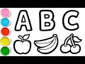 ABC Fruits Drawing Painting And Coloring For Kids Toddlers Draw Paint And Learn 210