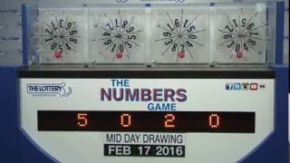 Midday Numbers Game Drawing: Wednesday, February 17, 2016