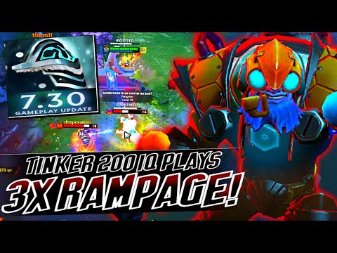 OMG! TINKER ACTIVATE 200 IQ WITH TRIPLE RAMPAGE!!! | DOTA 2 7.30 UPDATE | TINKER GAMEPLAY
