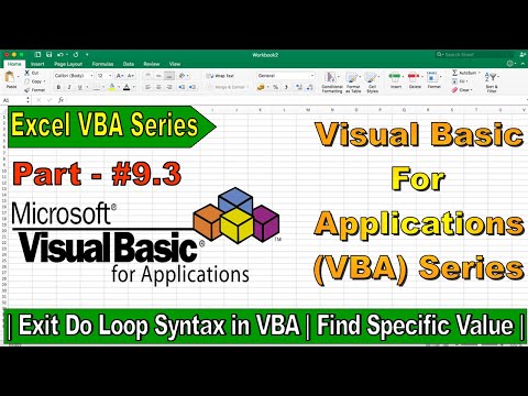 Pro Microsoft Excel VBA Course | Exit Do Loop Syntax in VBA | Find Specific Value | Part - 9.3 |