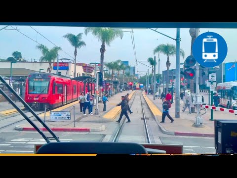 San Diego Blue Line Trolley Full Cab Ride - San Ysidro to UTC via Downtown