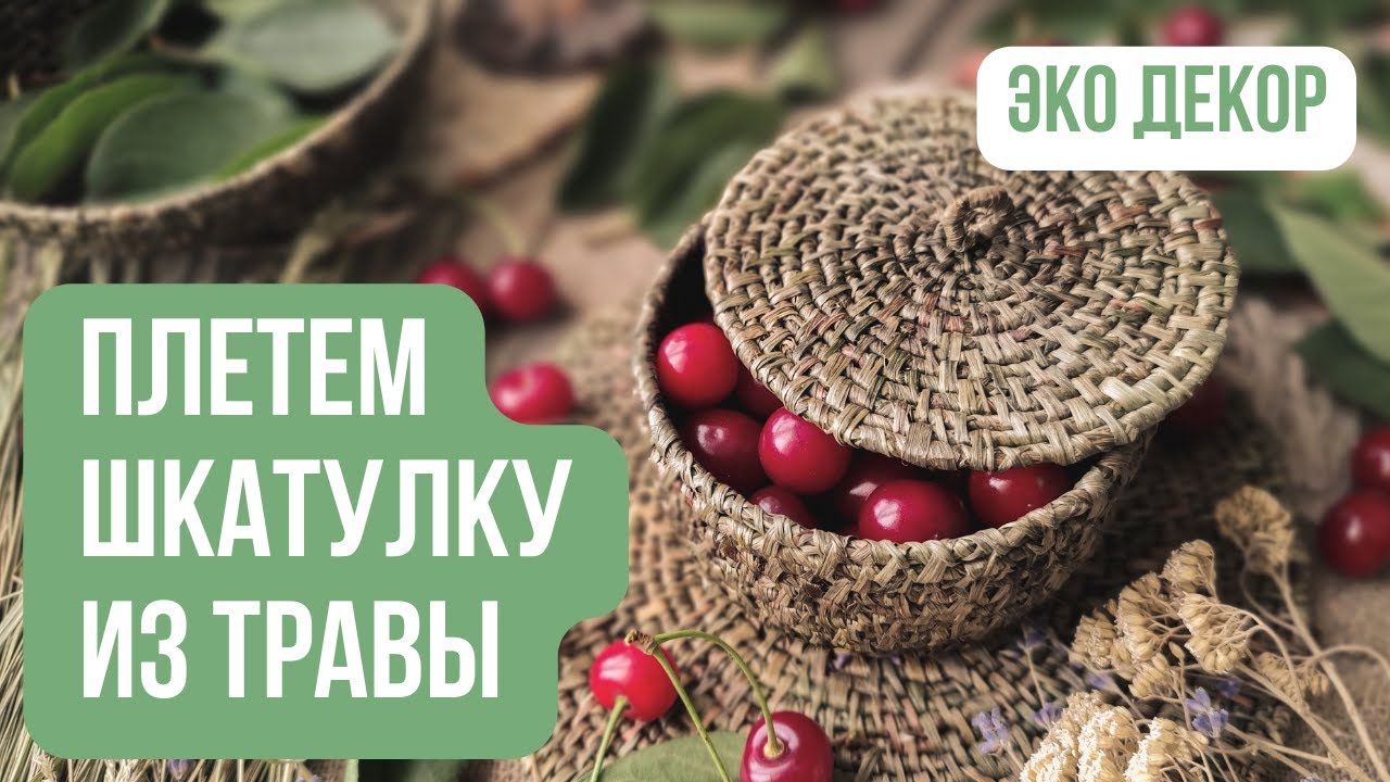 Плетение ШКАТУЛКИ из обычной ТРАВЫ 🌿 | Шкатулка своими руками | Мастер-класс для начинающих