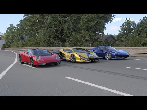 Forza Motorsport 2023 Drag Race - Ferrari 296 GTB vs Lamborghini Sian vs GMA T.50
