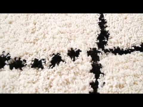 Tapis épais Hash Fibres synthétiques - Crème / Noir - 160 x 230 cm