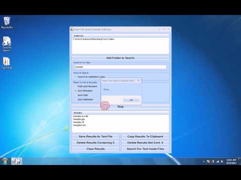 Save File Search Results Software