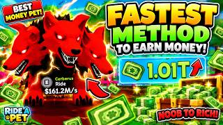 FASTEST METHOD To EARN MONEY in Ride A Pet! (NOOB → BILLIONS FAST) Roblox