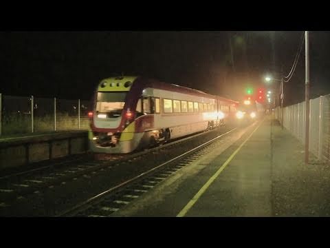 V/Line V/locity Passenger Trains in Victoria night cross - PoathTV Australian Railways