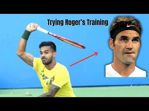 Sumit Nagal Tried Roger Federer's Tennis Training!