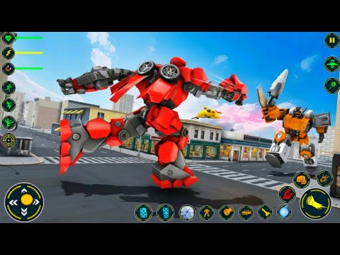 Red Dolphin 🐬 Robot Multiple Transform Wars: Car Drone Flying Dolphin Robot Game - Android Gameplay 