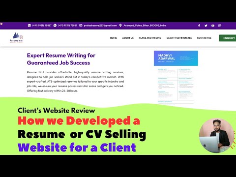 Resume Builder Company Website — client website video