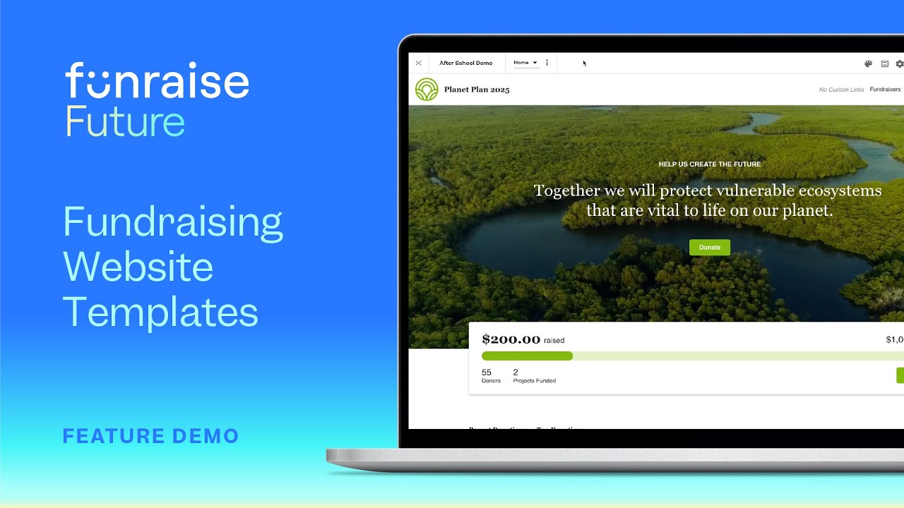 Fundraising Website Templates | Funraise Feature Demo