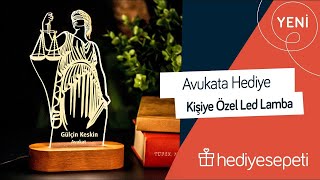 Avukata Hediye; Kişiye Özel Adalet Terazisi Led Lamba - Avukatlar Günü'ne Özel H