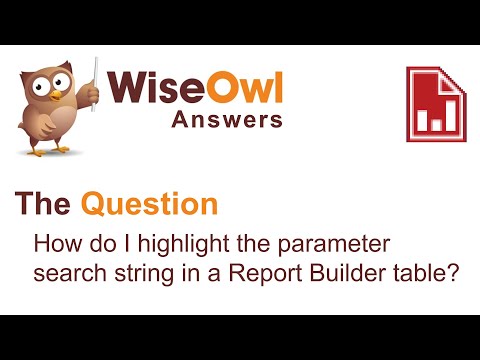Wise Owl Answers - How Do I Highlight the Parameter Search String in a Report Builder Table?